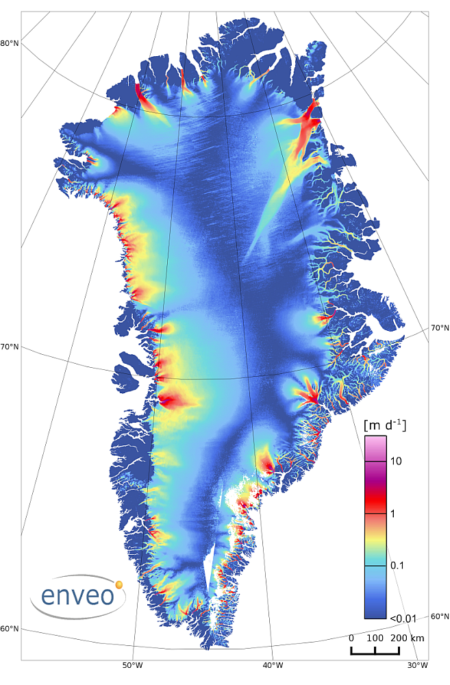 Greenland Ice Velocity from Sentinel-1